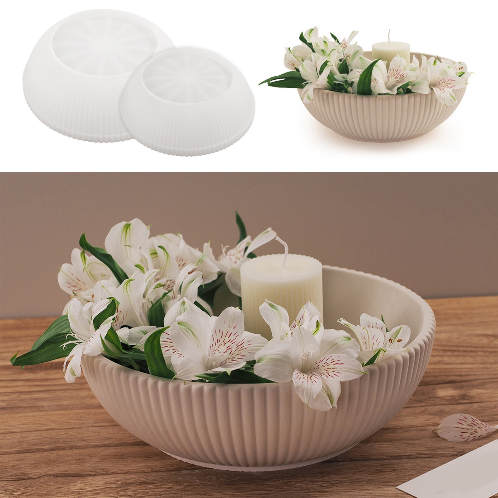 BELOWSYALER Resin Bowl SIlicone Moulds for Candle Holder, Vanity Jewelry Tray, Home Decoration, Resin Tray Molds for Epoxy Resin