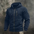 thumbnail image 6 of hoksml Men's Full Zip Up Hoodie Jacket Multi Pockets Casual Outerwear for Daily Wear Fall Work Travel Comfort, 6 of 8