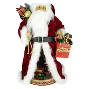 Northlight 20" Red and White Battery Operated Musical Standing Santa Claus with LED Lighted