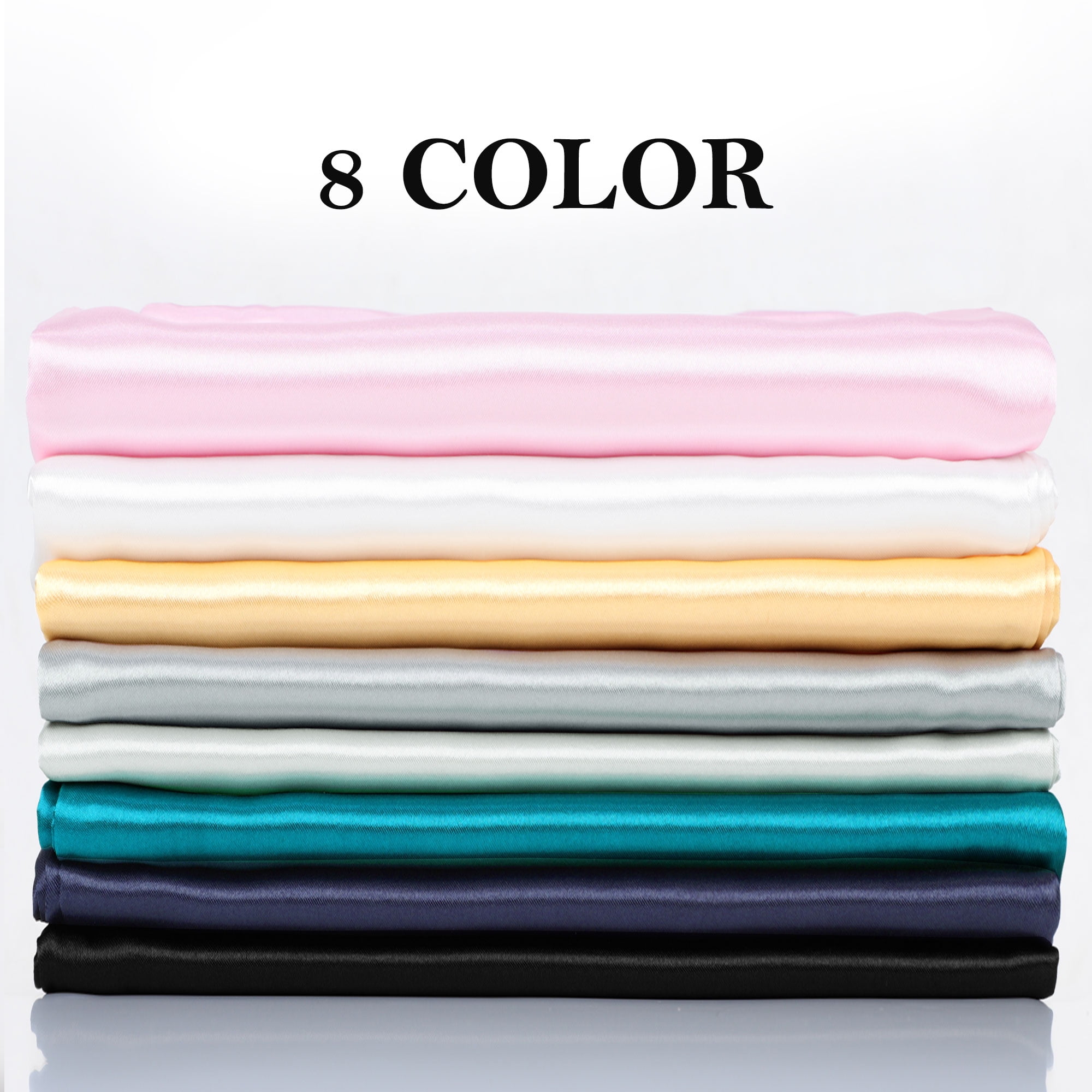 Unique Bargains Set of 2 Durable Soft Enveloped Closure Satin Pillowcase Peacock Blue Queen(20"x30")