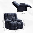 thumbnail image 2 of Gewnee Modern Fabric Power Reclining Sectional Sofa with USB Charging Ports, Solid Wood Frame, Padded Seats, for Living Room & Home,Blue, 2 of 10