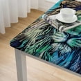thumbnail image 4 of BANET  Tablecloth, Portrait with Digital Effect King of Forest Illustration, Rectangular Table Cover for Dining Room Kitchen Decor White, 4 of 7