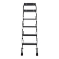 thumbnail image 4 of Black Pull Down Attic Ladder 6-Steps, Retractable Folding Stairs with Armrests, Telescoping Step Ladders, Wall-Mounted Retractable Ladder, 59 in Height for Loft, Garage, Warehouse, 4 of 16