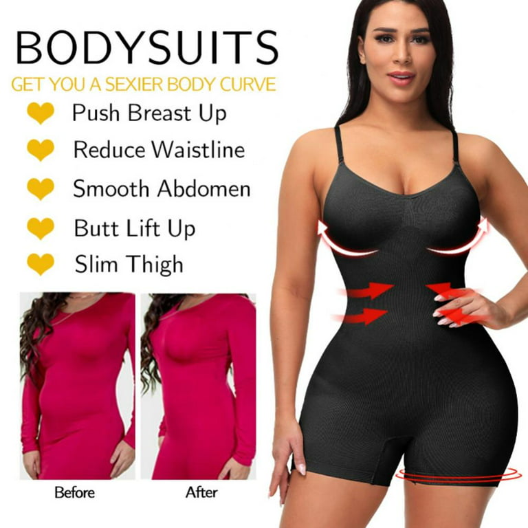 Irisnaya Bodywear Shapewear Bodysuit for Women Waist Trainer Tummy Control  Smooth Body Shaper V Neck Underwire Bra Jumpsuit at  Women's Clothing  store