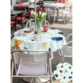 thumbnail image 5 of Outdoor Tablecloth with Umbrella Hole for Patio/Picnic/Party/Camping, Spring Butterfly Dragonfly Waterproof Table Cloth Round Cover Washable, Rustic Botanical Floral Teal Green (Dia 54"), 5 of 8