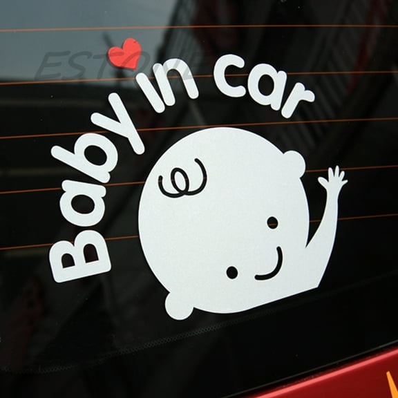 ZPAQI "Baby In Car" Waving Baby on Board Safety Sign Cute Car Decal / Vinyl Sticker