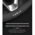 thumbnail image 3 of ORUYROP Adapté pour Tesla Model 3 Housse de Volant Modèle X Modèles ModelY Cuir Spécial Housse de Volant (Rouge), 3 of 7