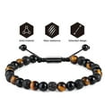 thumbnail image 6 of ievspot 2 Pcs Men Handwoven Bracelet Beaded Matte Agate Stone Healing Spiritual Bracelet Birthday Gifts Men Jewelry, 6 of 8