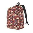 thumbnail image 1 of Disketp Skull record Guitar music Mochila de Lona Estampada, Mochila Escolar de Viaje Ligera para Estudiantes y Portátil-Medium, 1 of 3