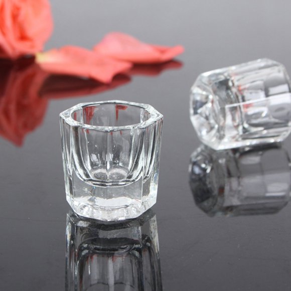 Rolabling - Plato de cristal para decoración de uñas, polvo acrílico, herramientas para decoración de uñas (sin tapa, 1 unidad)