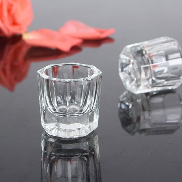 Rolabling - Plato de cristal para decoración de uñas, polvo acrílico, herramientas para decoración de uñas (sin tapa, 1 unidad)