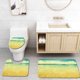 thumbnail image 1 of ABPHQTO Vista de la playa Mar en estilo grunge y retro Horizonte Cielo nublado Verano Verde Tierra Amarillo 3 piezas Alfombra de baño Alfombra de contorno y tapa de inodoro ABPHQTO Cont-CHAPPLE-21353, 1 of 2