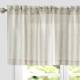 thumbnail image 5 of Curtainking Farmhouse Striped Valance Semi-Sheer Flax Linen Light Filtering Small Window Valance 16 inch Rod Pocket 1 Panel Grey on Beige, 5 of 8