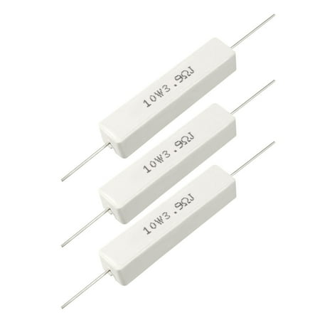 - 10W 3.9 Ohm Power Resistor Ceramic Cement Resistor Axial 3 Pcs White