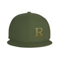 thumbnail image 3 of ZICANCN Alphabet R Pattern Baseball Caps, Trucker Hats for Men And Women, Adjustable Breathable Flat Caps, Moss Green, 3 of 6