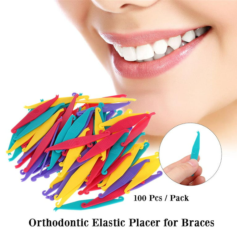 20 Pcs Dental Elastic GP27 Rubber Bands Placers for Braces, Disposable  Plastic Orthodontic Elastic Placers Multi-color