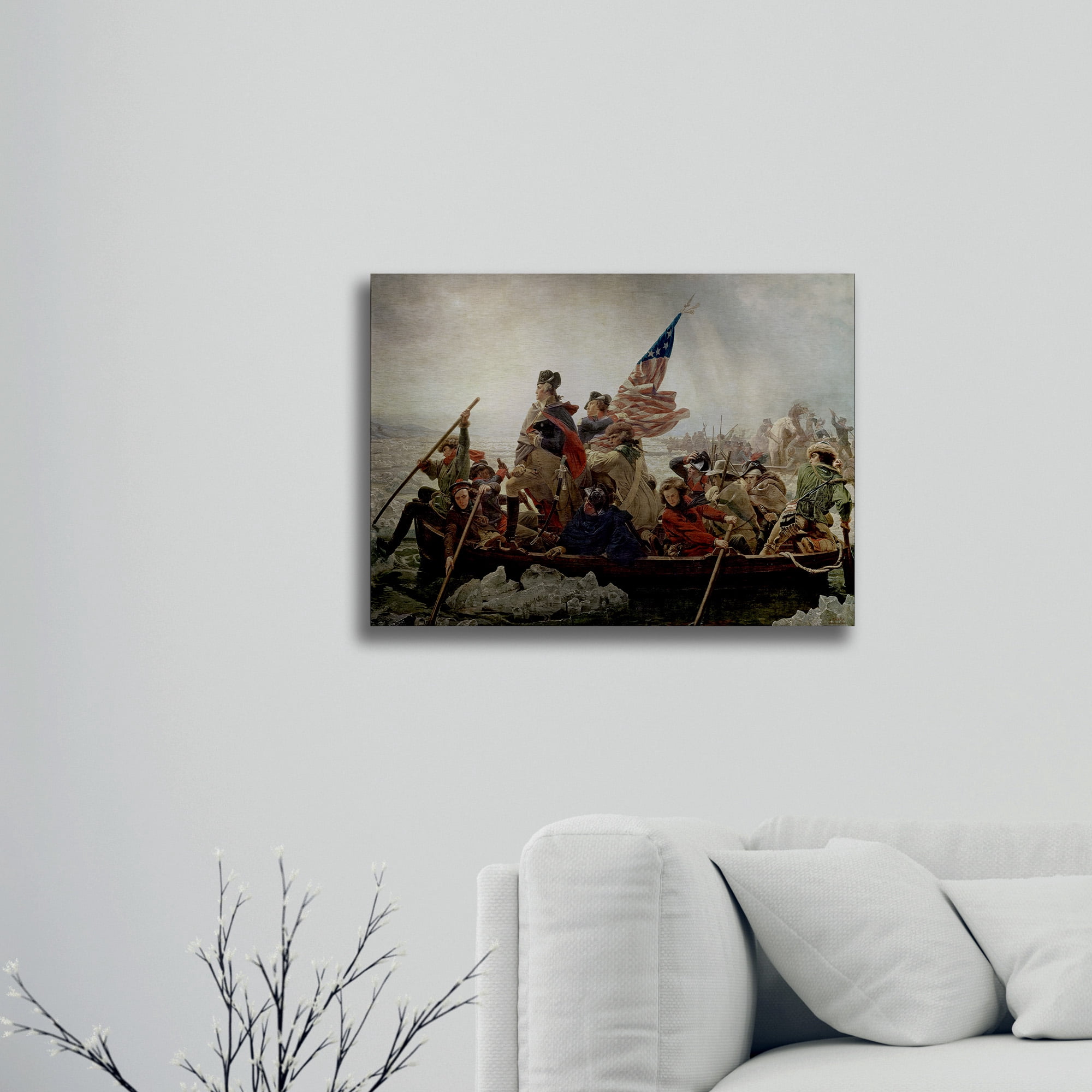 Trademark Fine Art ''Washington Crossing Delaware River in 1776' Canvas Art by Emanuel Leutze