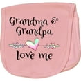thumbnail image 2 of Inktastic Grandma and Grandpa Love Me Heart Grandchild Baby Burp Cloth, 2 of 3