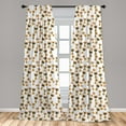 thumbnail image 5 of Ambesonne Giraffe Curtains, Romantic Characters, Pair of 28"x95", Pale Brown Yellow and Pink, 5 of 5