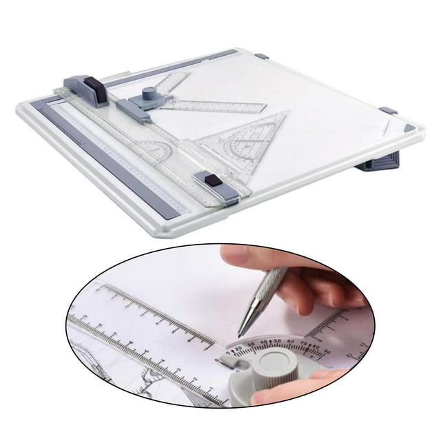 Tablero de dibujo de de dibujo A3, juego de herramientas de dibujo con movimiento paralelo, en T, abrazaderas, transportador, patas de Soledad Tablero de dibujo
