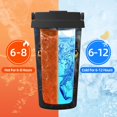 thumbnail image 5 of Uemuo Colorful Floral Black Dog Print Carry Insulated Coffee Mug, Travel Mug with Hidden Handle, Insulated Coffee Flask, Leak-proof Travel Mug Insulated Mug for Office, 5 of 8