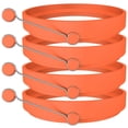 thumbnail image 1 of 4 Pack Nonstick Silicone Egg Ring Pancake Mold, Round Egg Rings Mold, Orange, 1 of 9