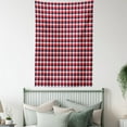 thumbnail image 4 of Red Plaid Tapestry, Checkered Pattern Vintage Square Design Tartan Motif Abstract Art, Wall Hanging for Bedroom Living Room Dorm Decor, 60W X 80L Inches, Vermilion Dark Blue White, by Ambesonne, 4 of 5