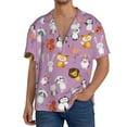 thumbnail image 3 of Xecao offers the Lovely Animals for Men's Casual Short-sleeved Shirt, a button-up collared shirt with a pocket, perfect for beach vacations and yacht travel in the XX-Large size., 3 of 7