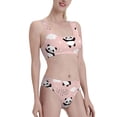 thumbnail image 2 of Daiia Panda printed 2 piece Swimsuit Bikinis for Women High Waisted Racerback Bathing Suits Summer Tummy Control Scoop Neck Swimwear-Small, 2 of 8
