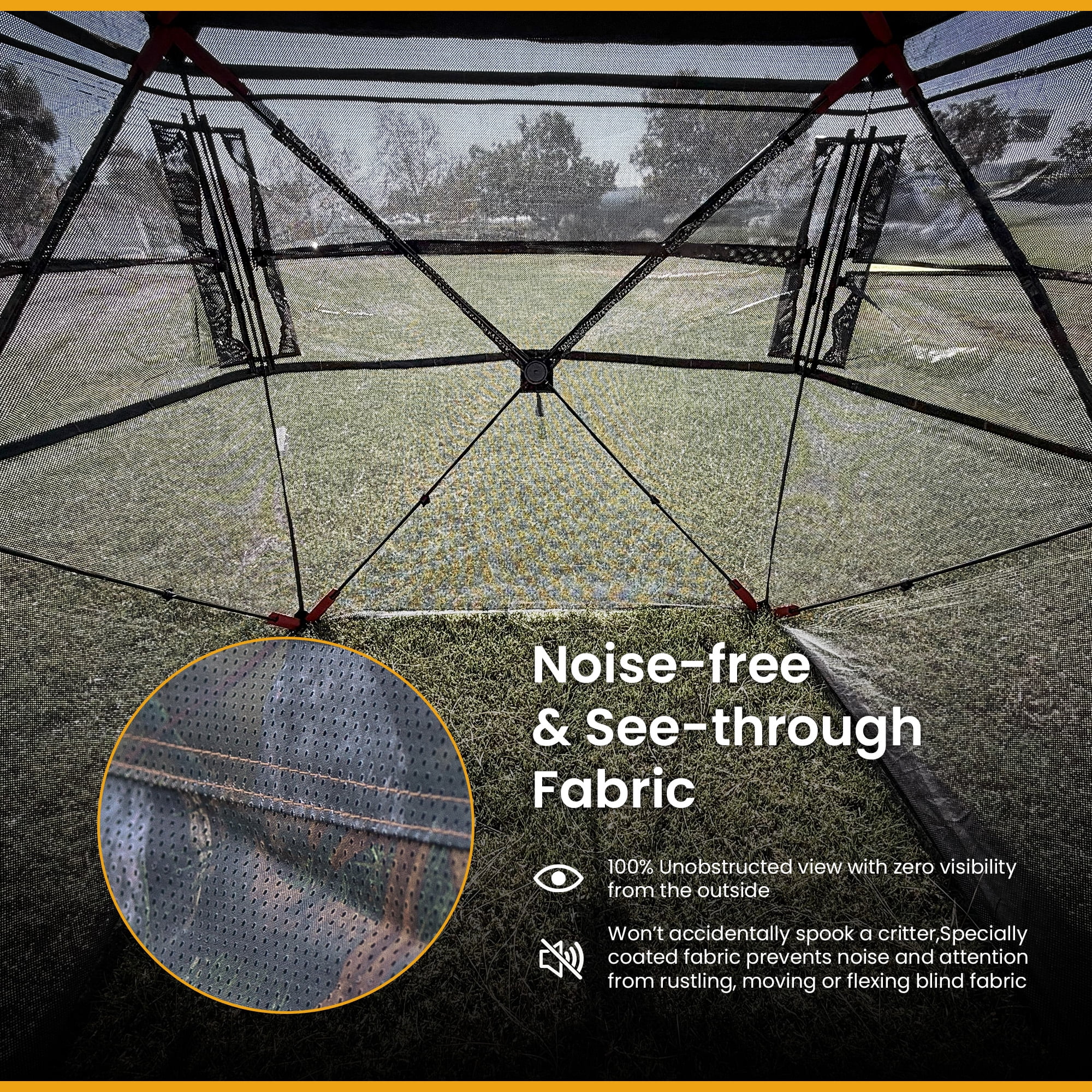 Arrowhead Outdoor 270° Vision 4.8x4.8 Ft Pop-up 2-3 Person See-through Hunting Stealth Deer Blind