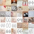 thumbnail image 2 of K-KED Women Silver Plated Ear Stud Hoop Dangle Earrings Wedding Party Bridal Jewelry-#219, 2 of 9