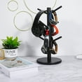 thumbnail image 4 of Coffee Mug Rack, Coffee Tree Mug Holders Countertop, Sturdy Wood Coffee Tree Mug Holder Stand with 6 Hooks, Non-Slip Mug Rack for Home Storage and Organizer, Black, 4 of 7
