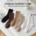 thumbnail image 3 of 12 Pairs Cute Crew Socks for Women, Neutral Casual Aesthetic Socks, 3 of 7