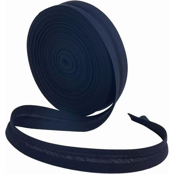 3/4 inch Black Fold Bias Tape 21.87 Yards Single Prefolded Binding Tape Polyester Natural Webbing Bulk Tape for Sewing Decoration Hemming and Seaming for making