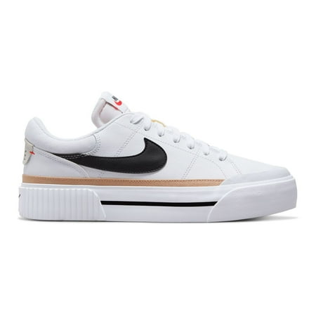 Nike Women’s Athletic Shoes, Soft Foam Sole Low-Top White/Black/Hemp Team Orange, Size 9.5