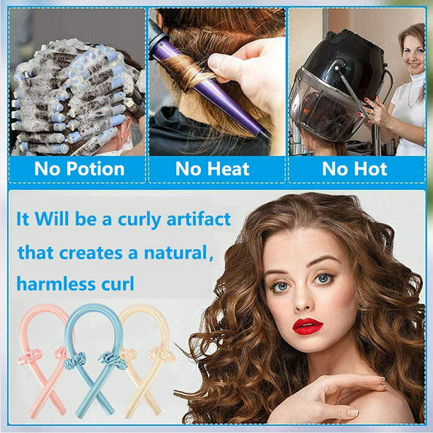 Foam Hair Curlers, Pillow Cloth Hair Rollers,No Heat Sleeping Soft Sponge  Rollers for Long, Short, Thick & Thin Hair Spiral Curls Hair Styling Rollers  