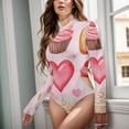thumbnail image 6 of Valentines Day Cupcakes Women's Bodysuit Jumpsuit Mock Turtle Neck Long Sleeve TopsOne Piece Leotards Shirt Yoga Outfits, 6 of 8