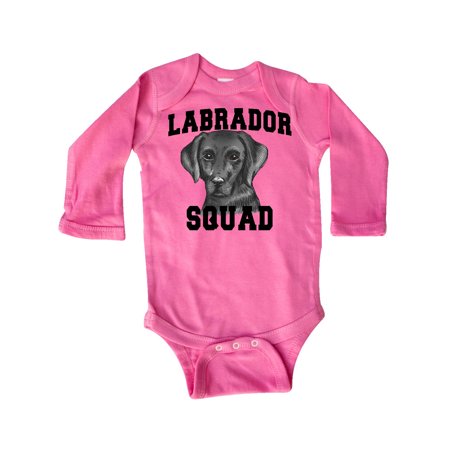 

Inktastic Dog Labrador Squad Gift Baby Boy or Baby Girl Long Sleeve Bodysuit
