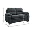 thumbnail image 7 of Pemberly Row Modern Textured Fabric Loveseat with Exposed Legs in Dark Gray, 7 of 7