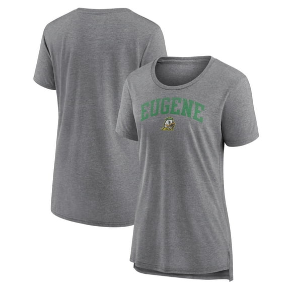 Women's Gray Oregon Ducks Arched City Tri-Blend T-Shirt
