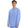 thumbnail image 6 of Cherokee Workwear Professionals Scrubs Warm Up Jacket for Men Snap Front Plus Size WW360, 4XL, Ciel Blue, 6 of 10