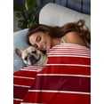 thumbnail image 3 of Red Striped Twim Size Flat Sheet, Wrinkleproof & Fadeproof Cooling Flat Bed Sheet Only, Modern Minimalist Gradient Lines Country Breathable Soft Bedding Top Sheets 66 x 96 Inches, 3 of 8