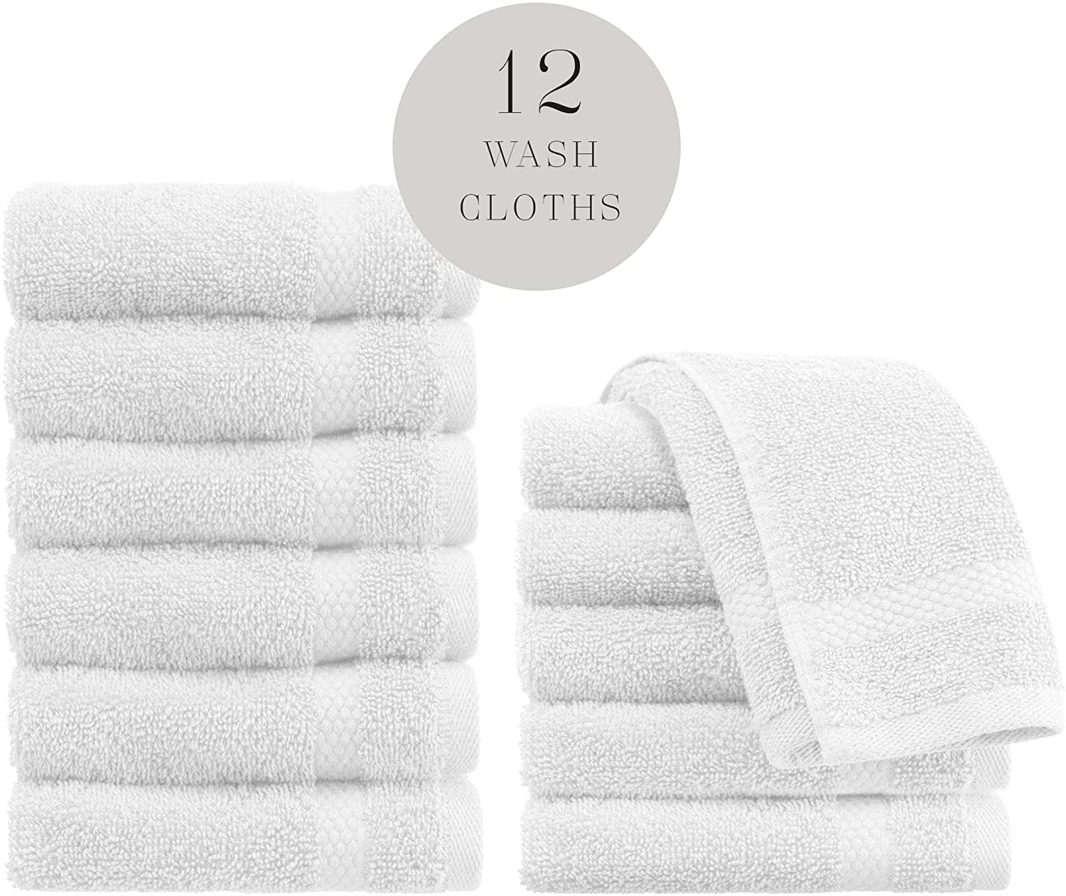 13x13 Hotel Face TowelBrown 12/Pack Details about   WhiteClassic Luxury Cotton Washcloths 