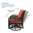 thumbnail image 3 of VIVIJASON 3 Pcs Steel Outdoor Bistro Sets with Thickened Cushion and Glass-Top Coffee Table, Orange, 3 of 7