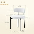thumbnail image 3 of HOMCOM Dining Chairs Set of 2 Kitchen Chairs with Steel Legs, Cream White, 3 of 10