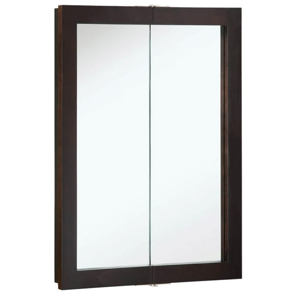Design House Ventura 24"  Wall Mounted Mirrored Bathroom Medicine Cabinet, Espresso
