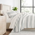thumbnail image 2 of Comfort Canopy - Full Bedding Bundle, Patterned Microfiber Comforter and Solid Sheet Set in Distressed Stripe Light Blue, 2 of 13