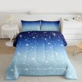 thumbnail image 2 of Castle Fairy Gradient Glitter Print Full Size Comforter Sets,Abstract Ombre Bedding Sets, 2 of 8