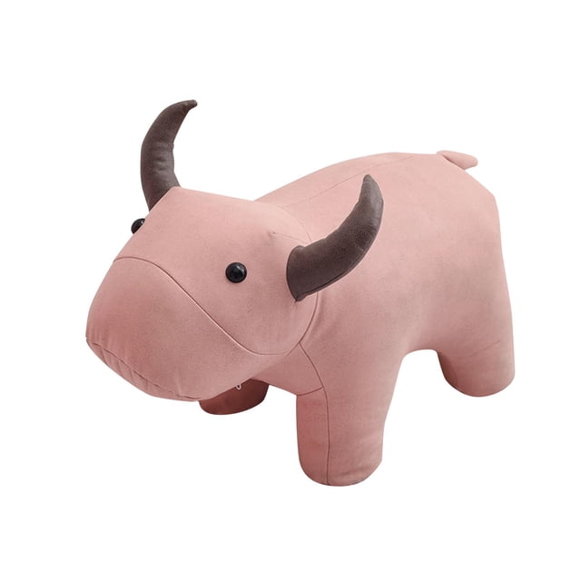 Bonitos reposapiés de animales con cojín de asiento suave, decoración del hogar, taburete estable para niños. Rosa