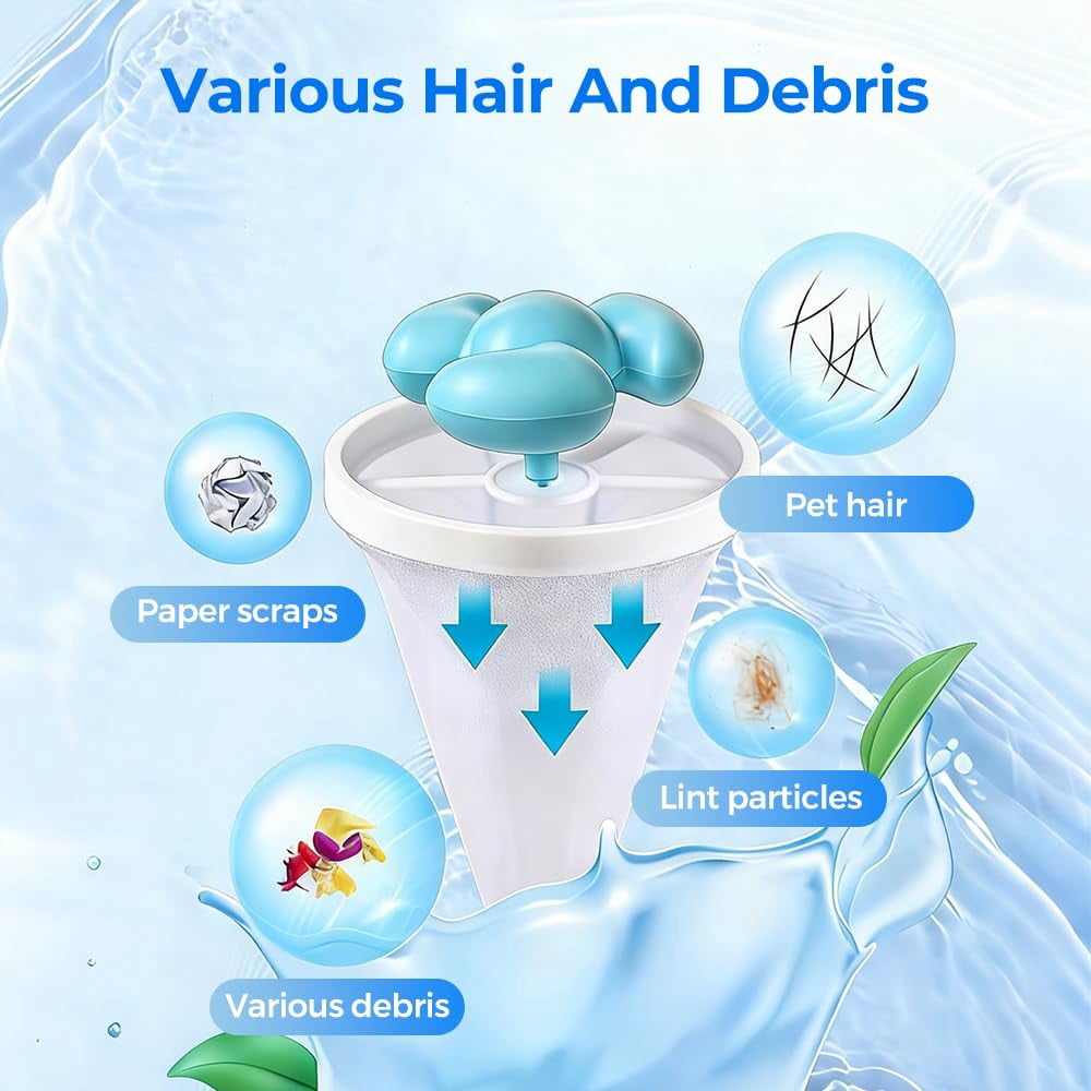NovaBreeze 2026 Upgraded  Floating Hair Filtering Mesh Removal,Blue/Red/Purple（12 Pcs)